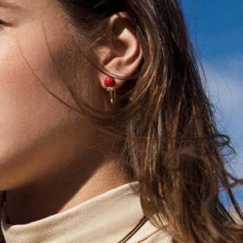Preview: Calvin Klein Bubbly Ohrstecker Gold Rot