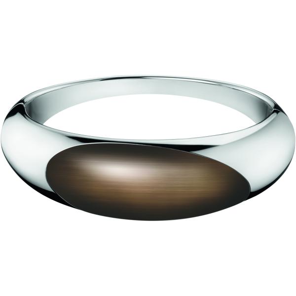 Calvin Klein Ellipse Armreif Silber Braun  S
