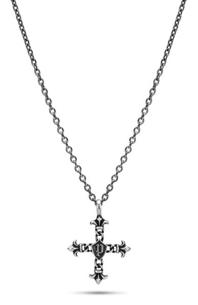 Police Kudos Halskette Grau Kreuz