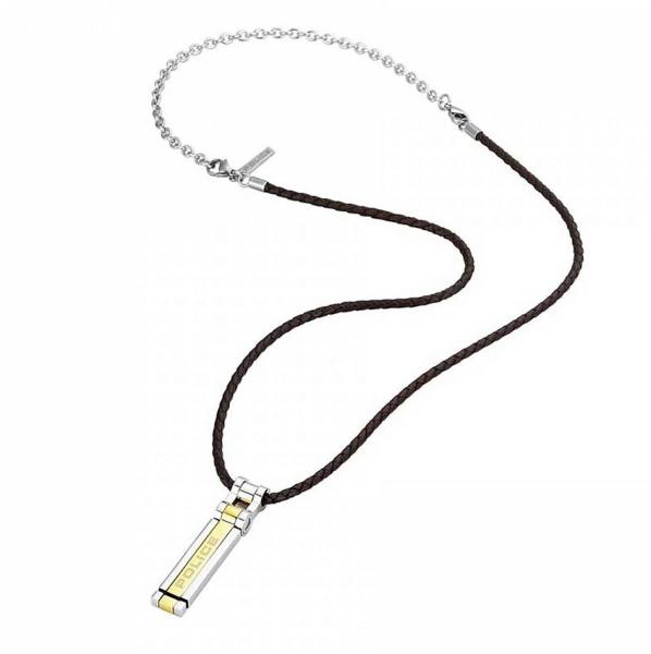 Police Thionville Halskette Braun Gold Silber